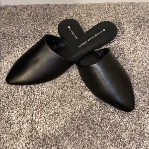 Brand New Black Leather Mules